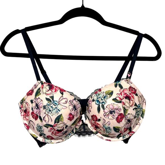 Victoria's Secret Very Sexy Rose Embroidered Push-Up Bra 34DD - Picture 1 of 8